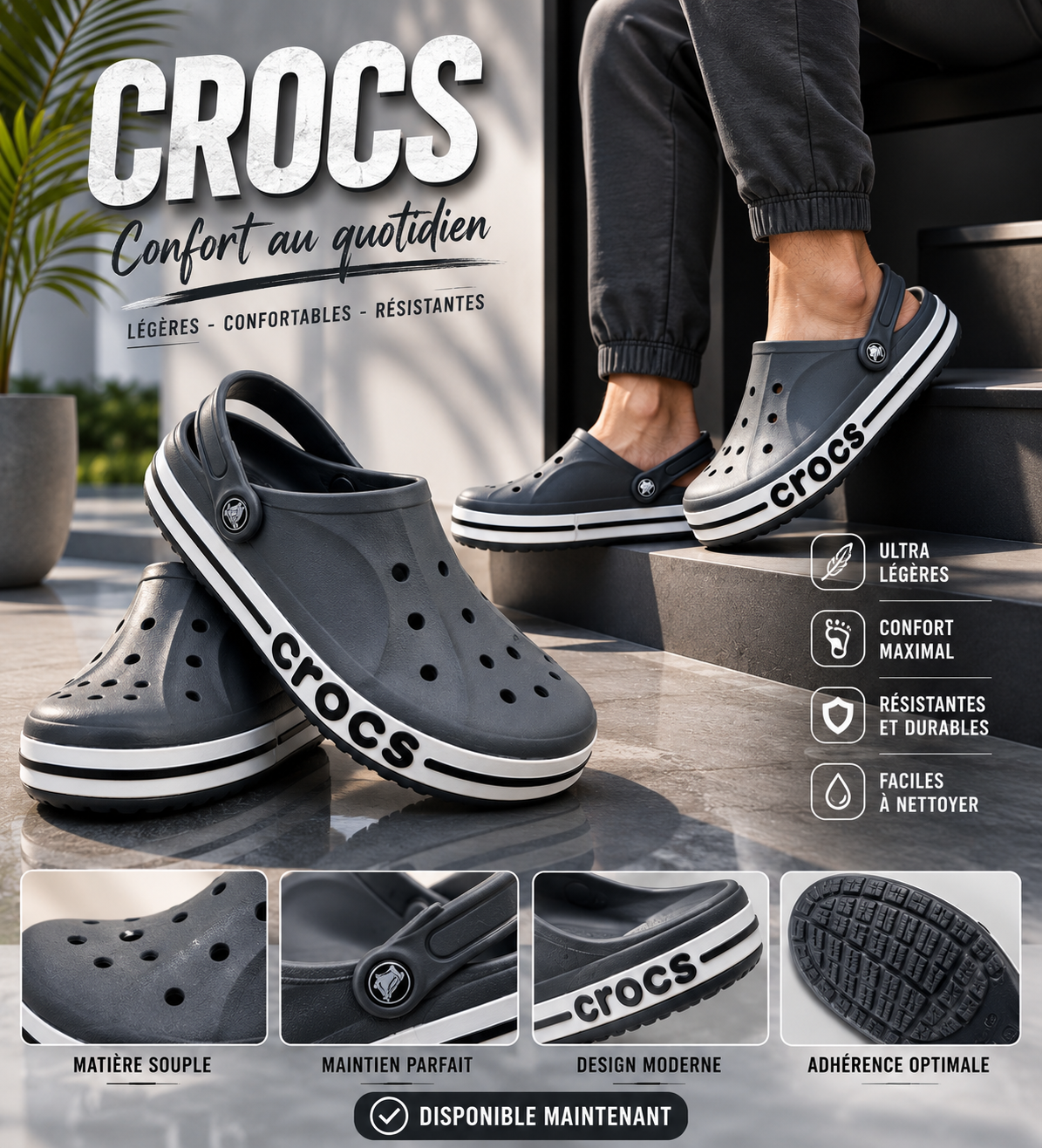 crocs gris