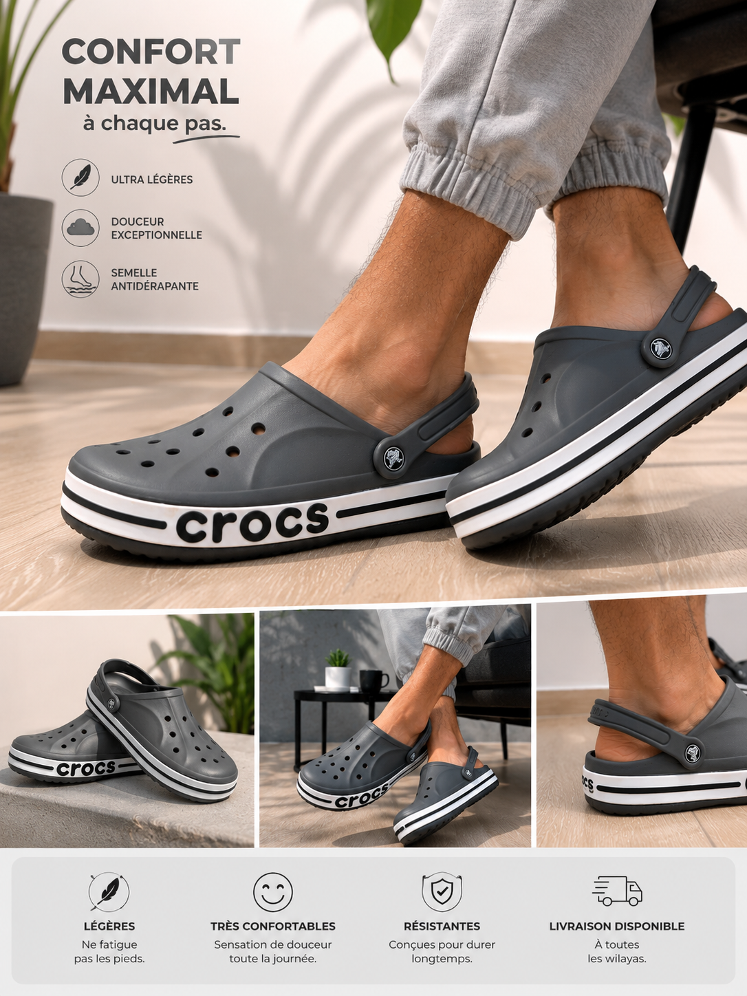 crocs gris